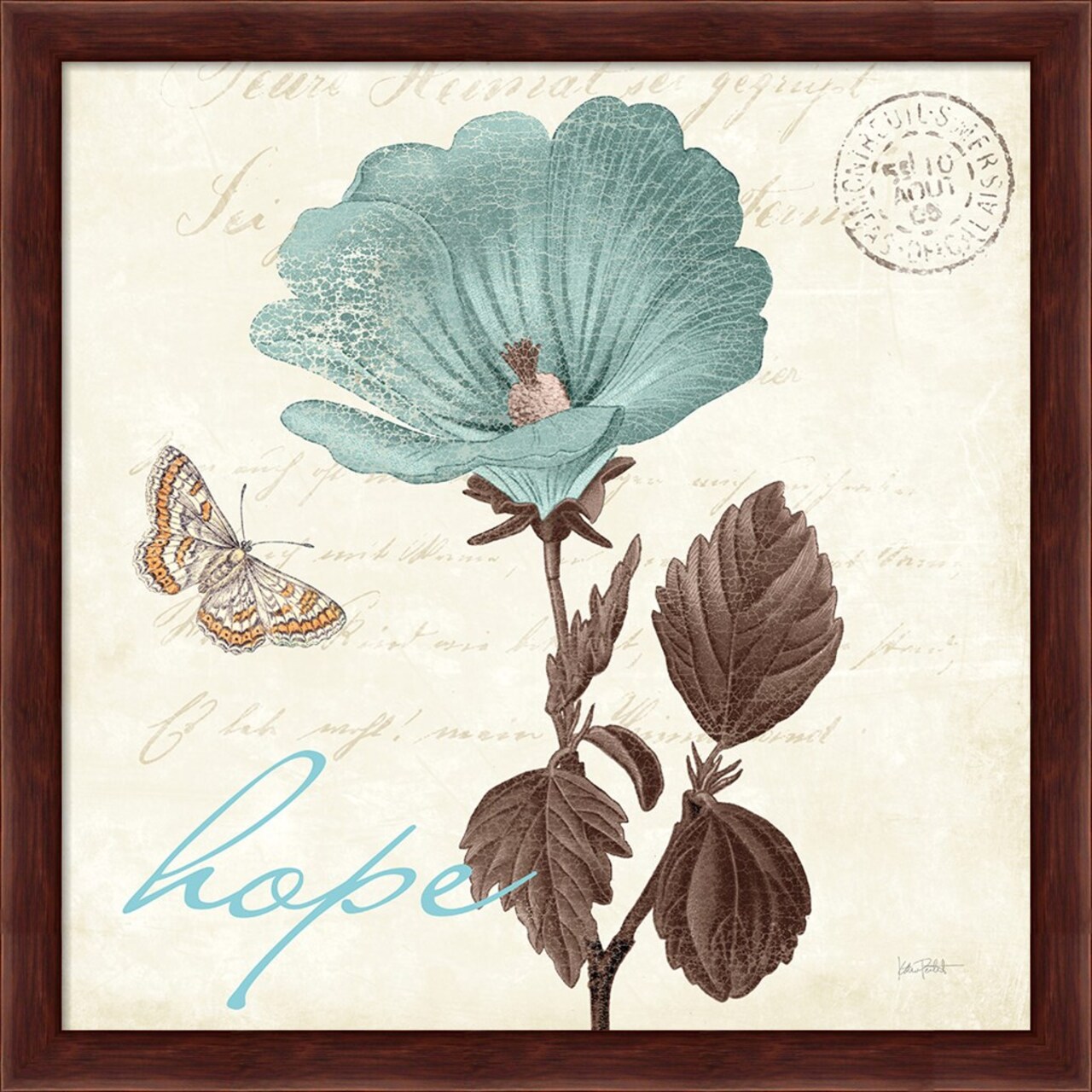 Touch of Blue III Hope by Katie Pertiet 13" x 13" Framed Wall Art